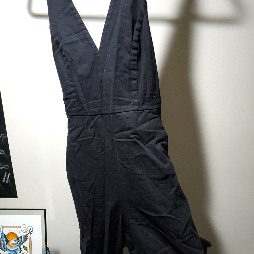 Zara Black Jumpsuit Crisscross Back - Large